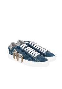 Patrizia Pepe Sneakersy | 2V9435 A6M4 | Kobieta | Niebieski. Kolor: niebieski. Materiał: materiał. Wzór: napisy, aplikacja