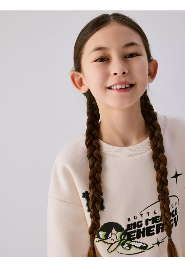 Reserved - Bluza Atomówki - kremowy. Kolor: kremowy. Materiał: bawełna