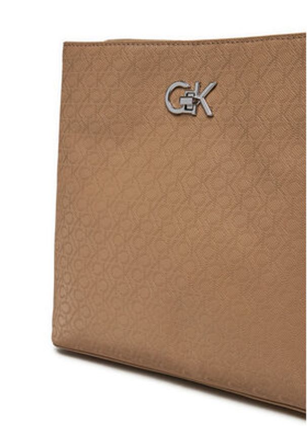 Calvin Klein Torebka Ck Convertible Bucket Bag_Mono K60K613137 Brązowy. Kolor: brązowy. Materiał: skórzane