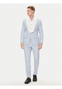 Hugo Marynarka Henry242E1X 50513750 Błękitny Slim Fit. Kolor: niebieski. Materiał: syntetyk #7