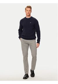 GANT - Gant Sweter 8050601 Granatowy Regular Fit. Kolor: niebieski. Materiał: bawełna