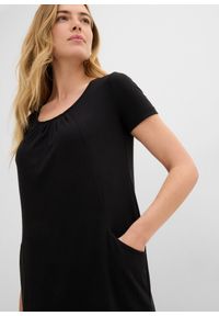bonprix - Długi shirt z wiskozą. Kolor: czarny. Materiał: wiskoza. Długość: długie #3