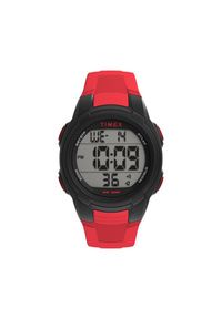 Zegarek Timex. Kolor: czerwony. Styl: sportowy