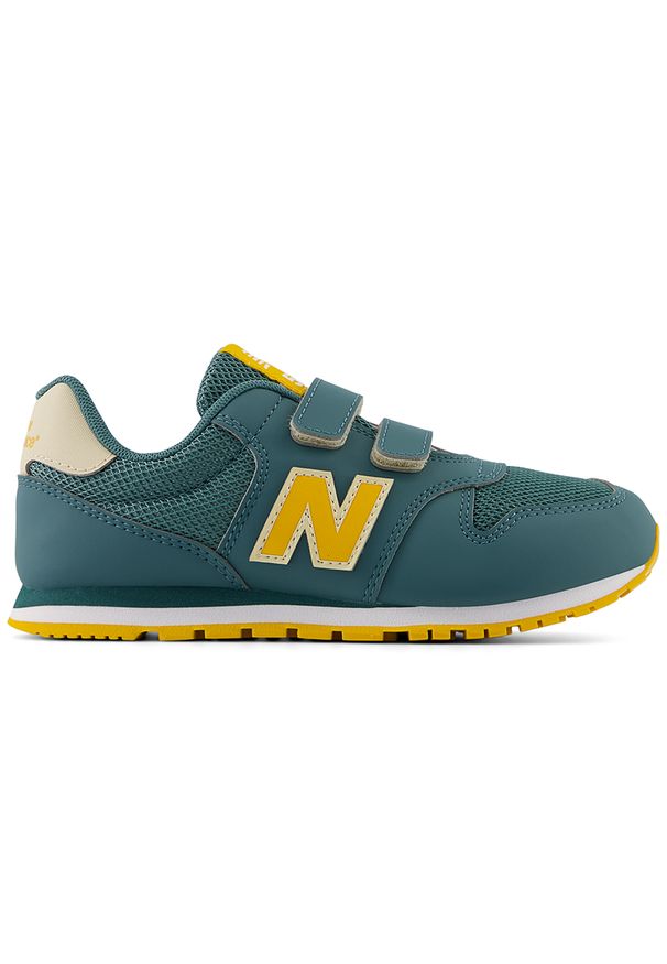 Buty dziecięce New Balance PV500FSG – zielone. Zapięcie: rzepy. Kolor: zielony. Materiał: materiał, syntetyk. Szerokość cholewki: normalna. Sport: turystyka piesza