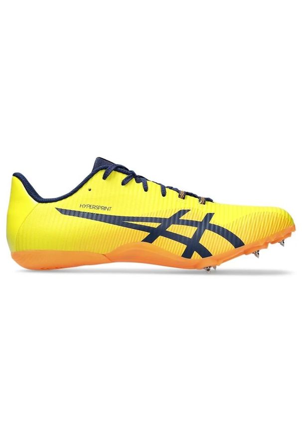 Buty kolce Asics Hypersprint 8 1093A197 750 żółte. Kolor: żółty. Materiał: syntetyk. Szerokość cholewki: normalna. Sport: bieganie