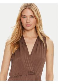Haveone Sukienka letnia AFF-L010 Brązowy Regular Fit. Kolor: brązowy. Materiał: jedwab. Sezon: lato
