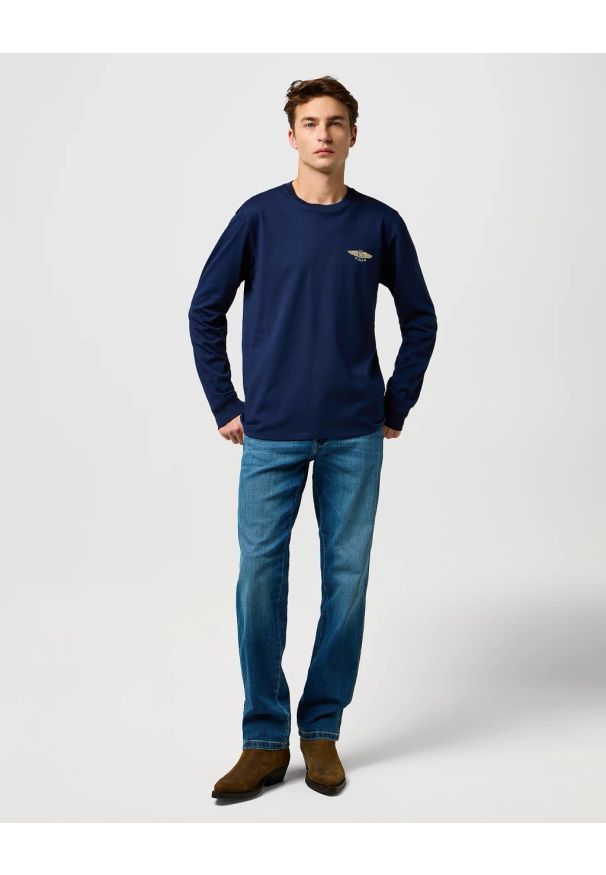 Wrangler - MESKA KOSZULKA WRANGLER LS AMERICANA TEE NAVY 112371469