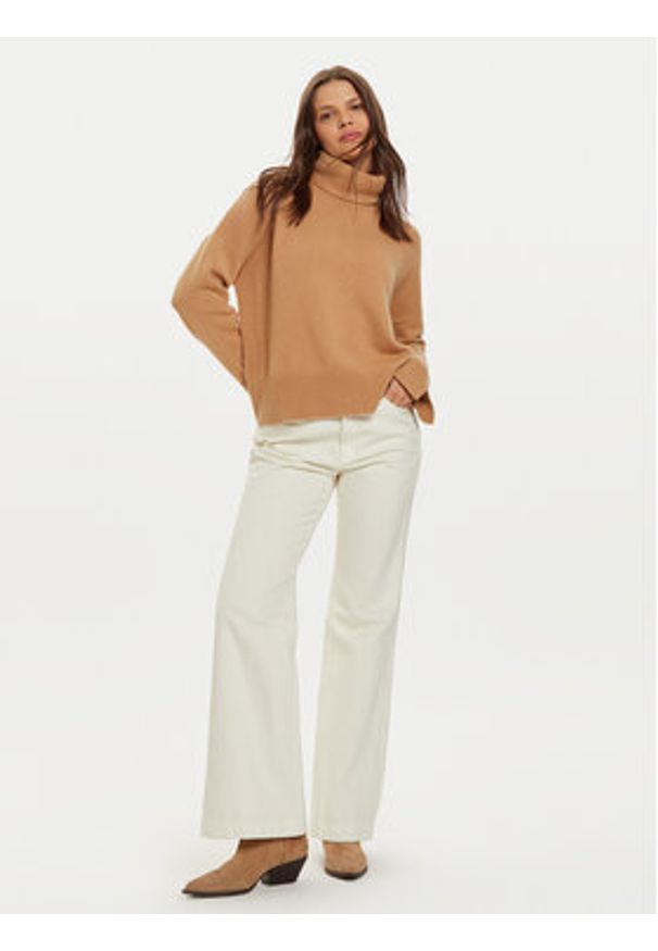 Liu Jo Golf WF4434 MS009 Brązowy Regular Fit. Typ kołnierza: golf. Kolor: brązowy. Materiał: wełna