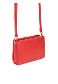 Kazar - Czerwona skórzana torebka z tłoczonym logotypem. Kolor: czerwony. Wzór: gładki, aplikacja. Materiał: skórzane #2