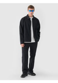 4f - 4F Spodnie casual męskie - czarne S. Okazja: na co dzień. Kolor: czarny. Materiał: tkanina, poliester, bawełna, materiał. Styl: casual #1