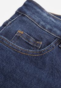 Born2be - Niebieskie Szerokie Jeansy Regular Waist z Bawełną i Dodatkiem Wiskozy Physoesa. Okazja: na co dzień. Kolor: niebieski. Wzór: gładki. Styl: klasyczny, casual #4