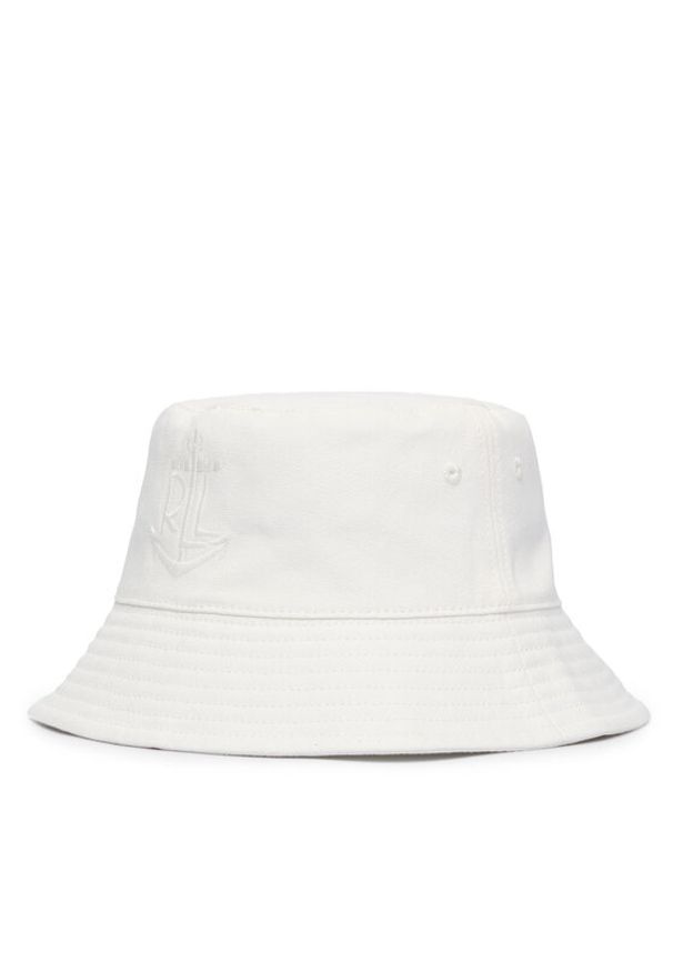 Lauren Ralph Lauren - LAUREN RALPH LAUREN Kapelusz 454966225001 Biały. Kolor: biały. Materiał: bawełna