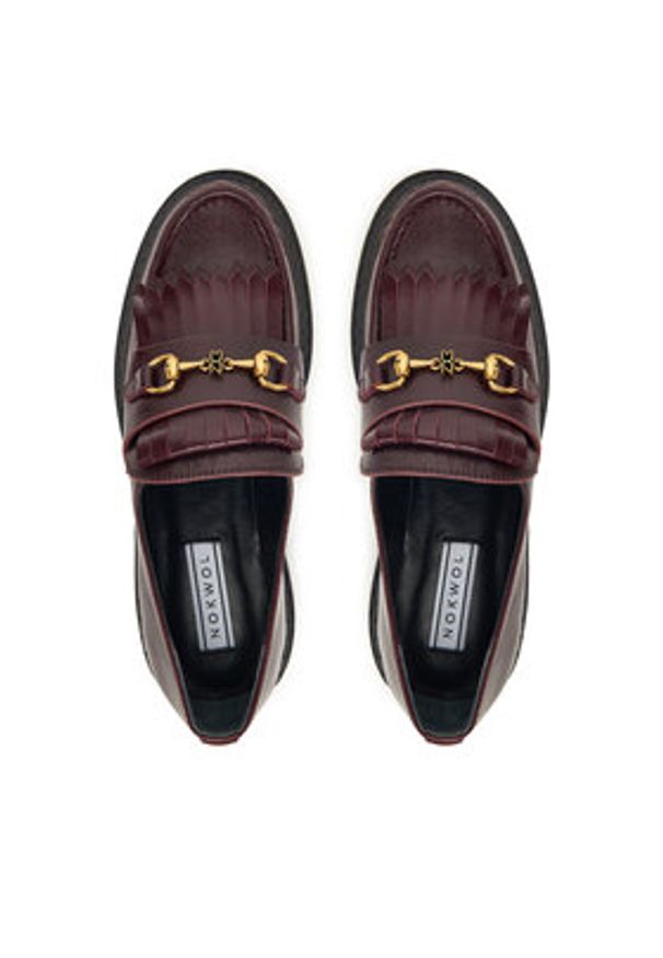 Nokwol Loafersy Perry Bordowy. Kolor: czerwony. Materiał: skóra