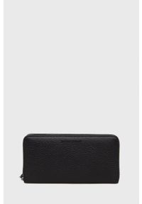 Emporio Armani portfel skórzany męski kolor czarny. Kolor: czarny. Materiał: skóra. Wzór: gładki