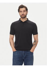 Lindbergh Polo 30-404020 Czarny Relaxed Fit. Typ kołnierza: polo. Kolor: czarny. Materiał: bawełna