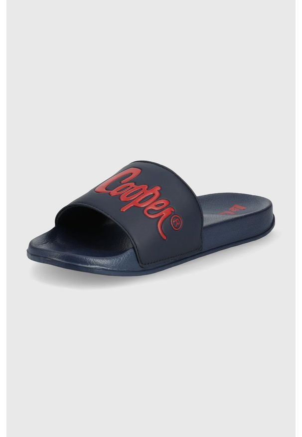 Lee Cooper klapki męskie kolor granatowy. Kolor: niebieski. Materiał: materiał