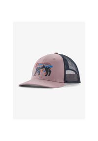 Czapka dziecięca Patagonia Trucker Hat - fitz roy lynx stormy mauve. Kolor: różowy