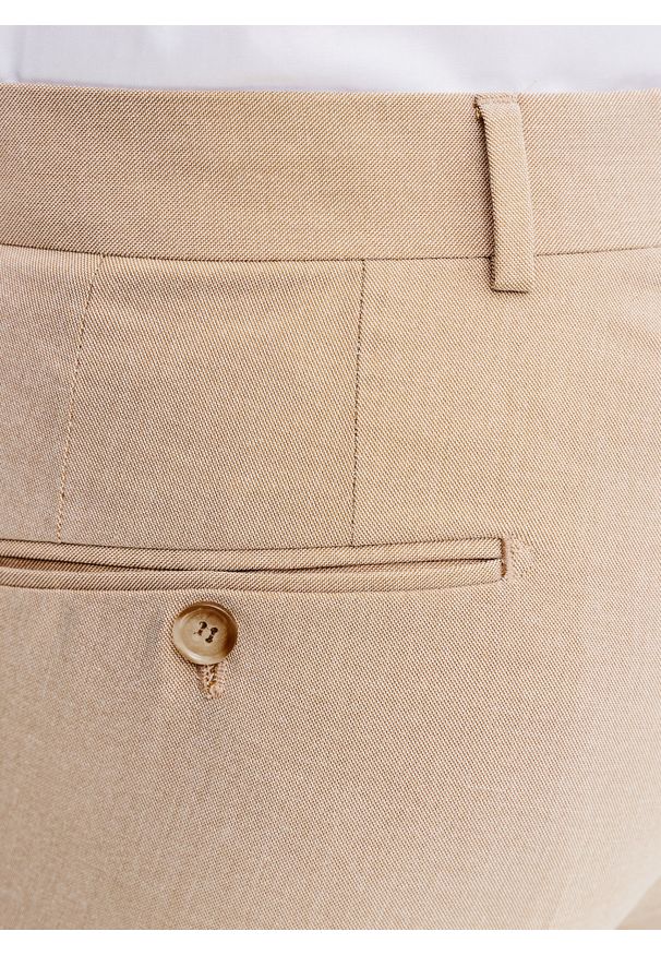 Pako Lorente - PAKO LORENTE – Beżowe spodnie ganiturowe. Kolor: beżowy. Materiał: poliester, elastan, wiskoza. Wzór: gładki. Styl: elegancki