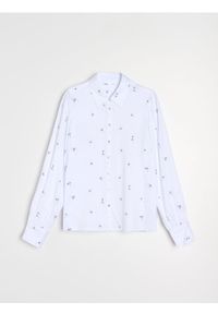 Sinsay - Koszula z wiskozy - biały. Kolor: biały. Materiał: wiskoza