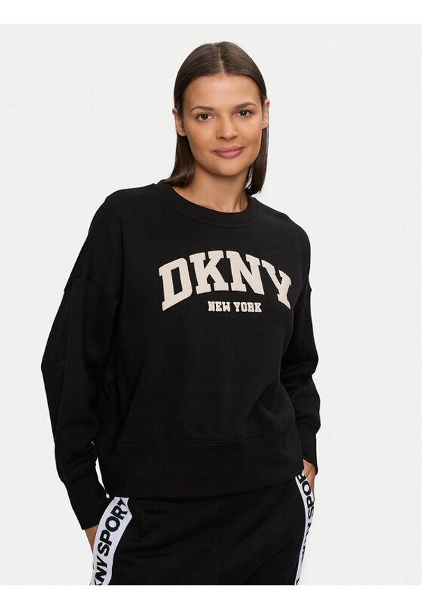 DKNY Sport Bluza DP4T9944 Czarny Loose Fit. Kolor: czarny. Materiał: bawełna. Styl: sportowy