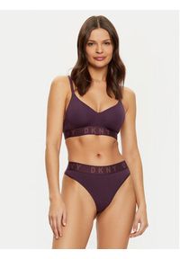 DKNY Stringi DK4529 Fioletowy. Kolor: fioletowy. Materiał: bawełna