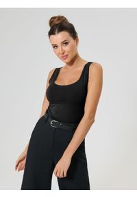 Sinsay - Bawełniany top - czarny. Kolor: czarny. Materiał: bawełna