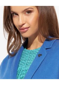 EMMA & GAIA - Niebieski wełniany płaszcz. Kolor: niebieski. Materiał: wełna. Styl: klasyczny #2
