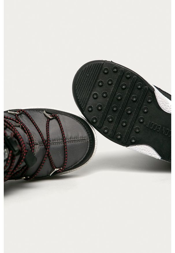 Moon Boot - Śniegowce dziecięce. Zapięcie: sznurówki. Kolor: szary. Materiał: guma