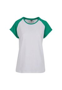 Urban Classics - T-shirt Damski Kontrastowy Raglanowy. Kolor: biały, wielokolorowy, zielony. Długość rękawa: raglanowy rękaw