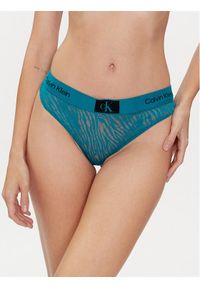 Calvin Klein Underwear Stringi 000QF7378E Zielony. Kolor: zielony. Materiał: syntetyk