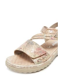 Rieker Sandały 60464-90 Beżowy. Kolor: beżowy. Materiał: zamsz, skóra #4