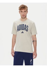 Adidas - adidas T-Shirt Collegiate Lineage Graphic JM6415 Beżowy Regular Fit. Kolor: beżowy. Materiał: bawełna