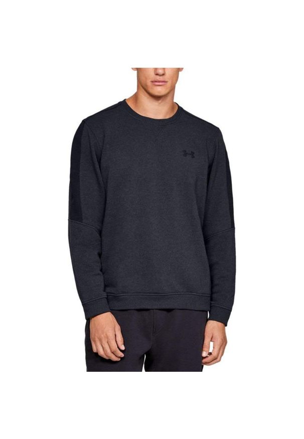 Bluza treningowa męska Under Armour Microthread Fleece Crew. Kolor: czarny. Materiał: poliester, bawełna. Sport: fitness