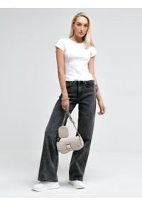 Big-Star - Koszulka damska krótka biała Godivassa 100. Kolor: biały. Materiał: dzianina. Długość: krótkie. Wzór: prążki. Styl: retro #1