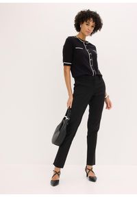 bonprix - Spodnie ze stretchem. Kolor: czarny. Styl: elegancki #3