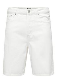 Only & Sons Szorty jeansowe Fade 22031662 Biały Loose Fit. Kolor: biały. Materiał: bawełna #5