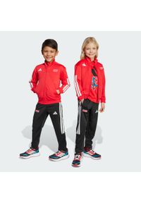 Adidas - Dres Marvel Spider-Man Tracksuit Kids. Kolor: biały, czerwony, wielokolorowy. Materiał: dresówka. Wzór: motyw z bajki