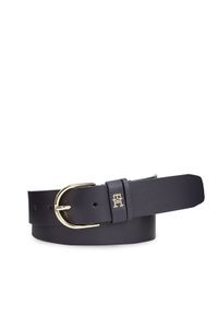 TOMMY HILFIGER - Tommy Hilfiger Pasek Damski Th Timeless 3.5 AW0AW15387 Granatowy. Kolor: niebieski. Materiał: skóra