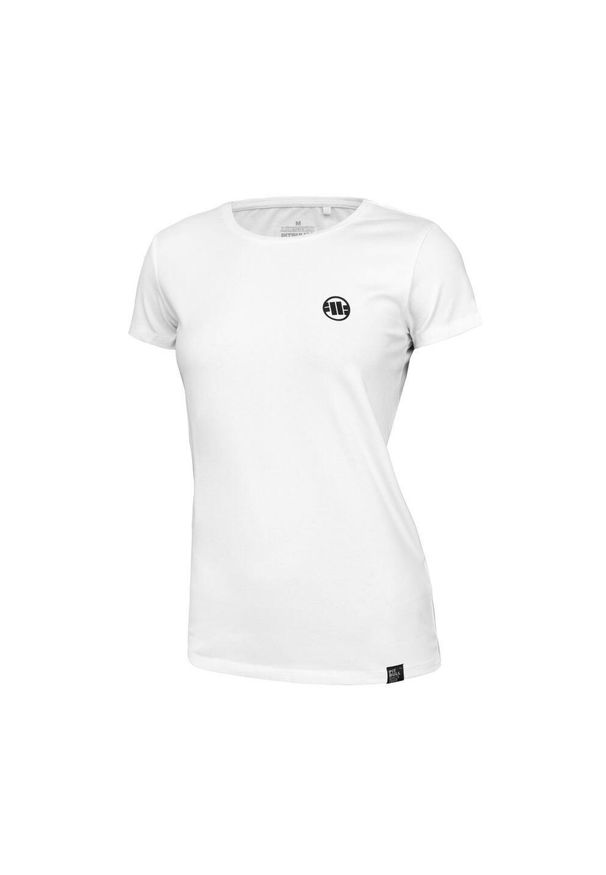 PITBULL - Koszulka bawełniana sportowy t-shirt dla dorosłych Slim Fit Small Logo. Kolor: biały. Materiał: bawełna