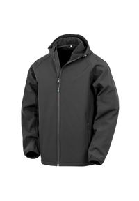 RESULT - 3-warstwowa wodoodporna kurtka z recyklingu z kapturem Result softshell. Typ kołnierza: kaptur. Kolor: czarny. Materiał: softshell #1