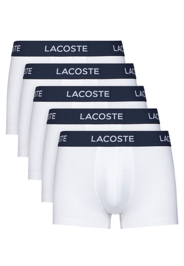 Lacoste Komplet 5 par bokserek 5H1292 Biały. Kolor: biały. Materiał: bawełna