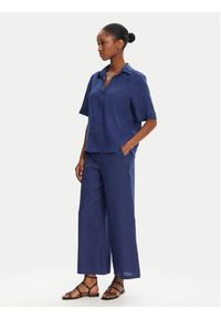 Marella Bluzka Nave 2515111032 Niebieski Regular Fit. Kolor: niebieski. Materiał: len #2