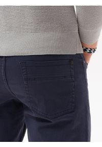 Ombre Clothing - Spodnie męskie chinosy SLIM FIT P1059 - granatowe - XXL. Okazja: na co dzień. Kolor: niebieski. Materiał: bawełna, tkanina, elastan. Styl: casual #3