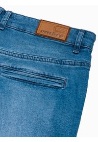 Ombre Clothing - Spodnie męskie jeansowe SKINNY FIT z kieszeniami chino - jasnoniebieskie V2 OM-PADP-0100 - XL. Kolor: niebieski. Materiał: jeans #4