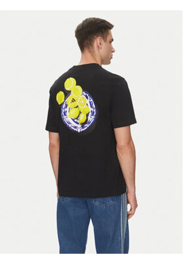 Adidas - adidas T-Shirt Lounge Still Life Lemons Graphic JN7367 Czarny Regular Fit. Kolor: czarny. Materiał: bawełna
