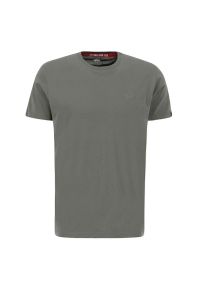 Koszulka Alpha Industries Air Force T 138505142 - zielona. Kolor: zielony. Materiał: bawełna. Długość rękawa: krótki rękaw. Długość: krótkie