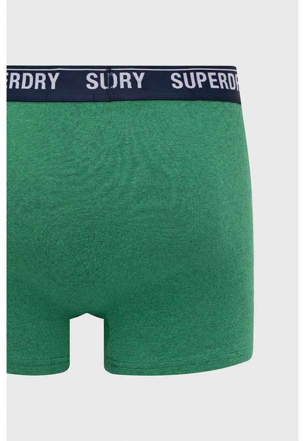 Superdry bokserki (3-pack) męskie kolor zielony. Kolor: zielony. Materiał: bawełna