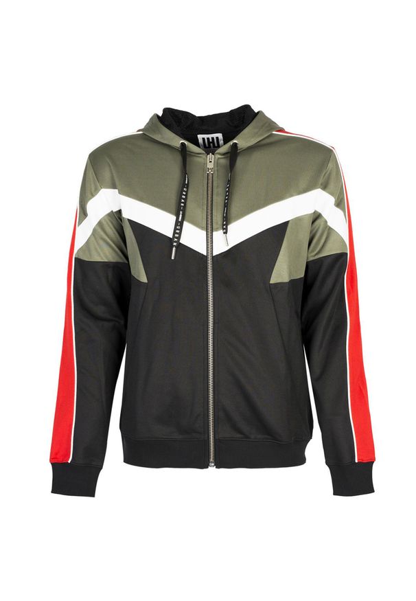 Les Hommes Bluza "Zip Up". Okazja: na co dzień. Typ kołnierza: kaptur. Materiał: tkanina. Wzór: aplikacja. Styl: casual