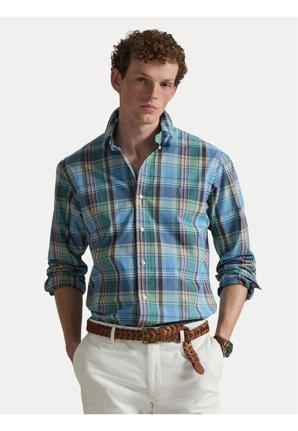 Polo Ralph Lauren Koszula 710P06020007 Niebieski Custom Fit. Typ kołnierza: polo. Kolor: niebieski. Materiał: bawełna