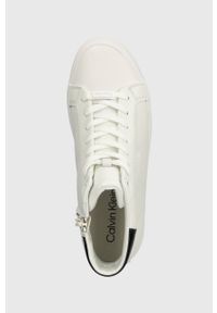 Calvin Klein trampki VULC HIGH TOP damskie kolor biały HW0HW01679. Nosek buta: okrągły. Zapięcie: sznurówki. Kolor: biały. Materiał: skóra. Szerokość cholewki: normalna #2
